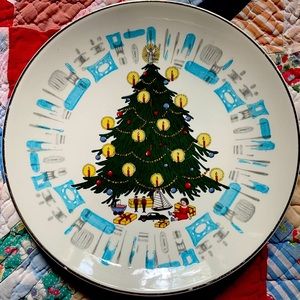 RARE Blue Heaven Christmas Tree Plate